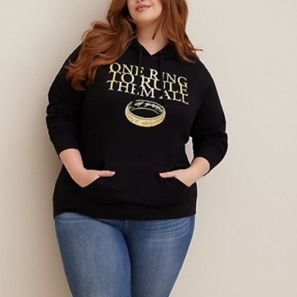 TORRID NWT WARNER BROS. LORD OF THE RINGS COZY FLEECE RAGLAN HOODIE - Picture 3 of 6